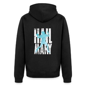 Hail Mary Football - Unisex Premium Bio Zip Hoodie - Schwarz - Hinten - Nico (187cm)