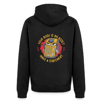 Accountant Tax Advisor Calculator - Unisex Premium Organic Zip Hoodie - black - Back - Nico (187cm)