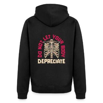 Buchhalter Steuerberater Lustig - Unisex Premium Bio Zip Hoodie - Schwarz - Hinten - Nico (187cm)
