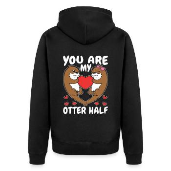 Otter You Are My Otter Half Animal Welfare Breeder - Unisex Premium Bio Zip Hoodie - Schwarz - Hinten - Nico (187cm)