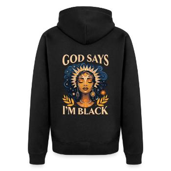 African Christian Afro American Black Christianity - Unisex Premium Organic Zip Hoodie - black - Back - Nico (187cm)