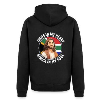 African Christian Afro American Black Christianity - Unisex Premium Organic Zip Hoodie - black - Back - Nico (187cm)