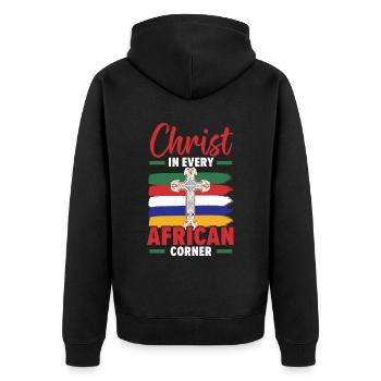 African Christian Afro American Black Christianity - Unisex Premium Organic Zip Hoodie - black - Back - Nico (187cm)