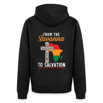 Christianisme afro-américain afro-américain Noir - Veste à capuche bio Premium Unisexe - noir - Dos - Nico (187cm)
