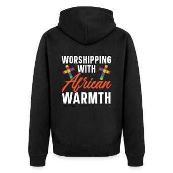 African Christian Afro American Black Christianity - Unisex Premium Organic Zip Hoodie - black - Back - Nico (187cm)