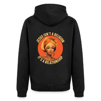 African Christian Afro American Black Christianity - Unisex Premium Organic Zip Hoodie - black - Back - Nico (187cm)