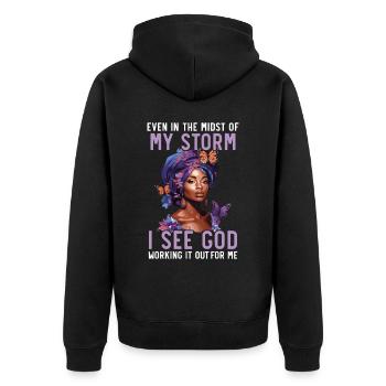 African Christian Afro American Black Christianity - Unisex Premium Organic Zip Hoodie - black - Back - Nico (187cm)