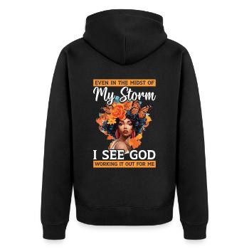 African Christian Afro American Black Christianity - Unisex Premium Organic Zip Hoodie - black - Back - Nico (187cm)