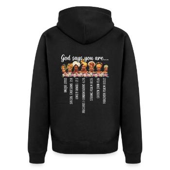 African Christian Afro American Black Christianity - Unisex Premium Organic Zip Hoodie - black - Back - Nico (187cm)