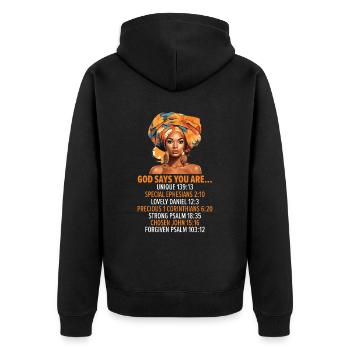 African Christian Afro American Black Christianity - Unisex Premium Organic Zip Hoodie - black - Back - Nico (187cm)