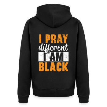 African Christian Afro American Black Christianity - Unisex Premium Organic Zip Hoodie - black - Back - Nico (187cm)