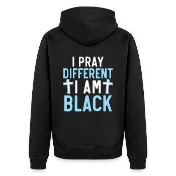 African Christian Afro American Black Christianity - Unisex Premium Organic Zip Hoodie - black - Back - Nico (187cm)