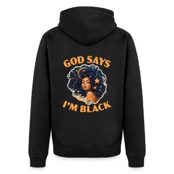 African Christian Afro American Black Christianity - Unisex Premium Organic Zip Hoodie - black - Back - Nico (187cm)