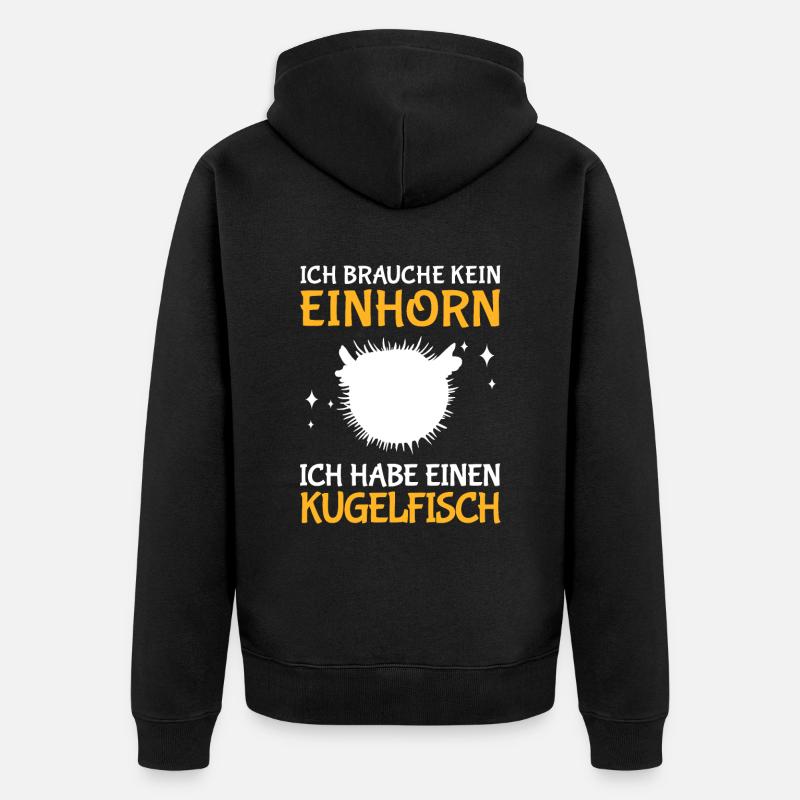 Ich habe einen Kugelfisch Aquaristik - Unisex Premium Bio Zip Hoodie - Schwarz