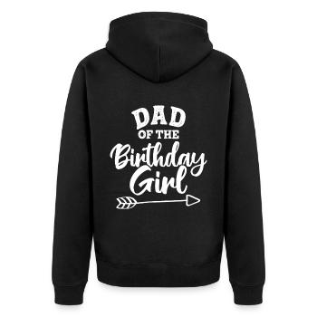 Papa de l’anniversaire - Veste à capuche bio Premium Unisexe - noir - Dos - Nico (187cm)
