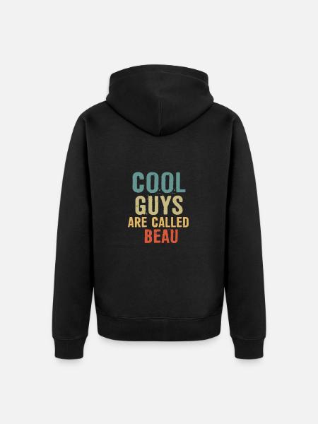Cool guys are called Beau - Unisex Premium Bio Zip Hoodie - Schwarz