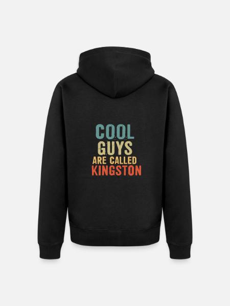 Cool guys are called Kingston - Unisex Premium Organic Zip Hoodie - black
