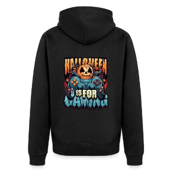 Halloween is for gaming guys - Unisex Premium Organic Zip Hoodie - black - Back - Nico (187cm)