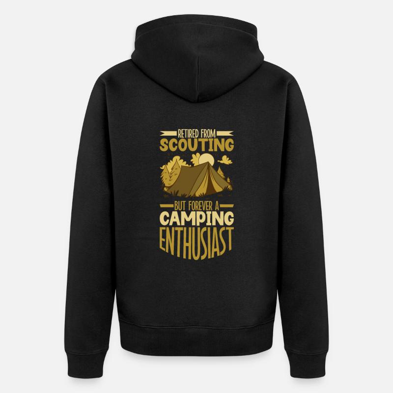 Scouts retraités - Passionnés de camping - Veste à capuche bio Premium Unisexe - noir