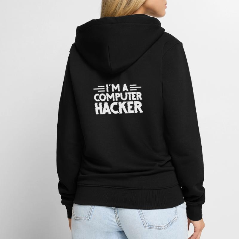 Hacker Coder Computer Hacking Cadeau Veste à capuche bio Premium Unisexe