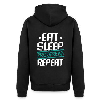 Relecture Travail d’orthographe Grammaire Relecteur - Veste à capuche bio Premium Unisexe - noir - Dos - Nico (187cm)