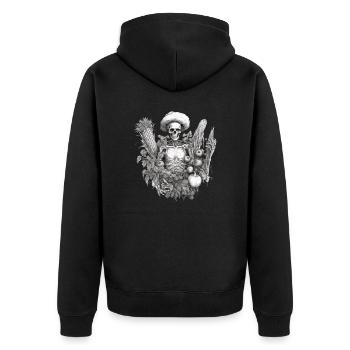 Gärtnerin Gartenpflanzen Vegetarier-Gärtner - Unisex Premium Bio Zip Hoodie - Schwarz - Hinten - Nico (187cm)