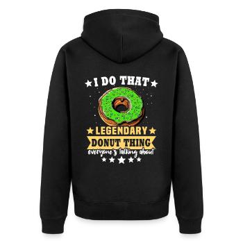 Donut Love Doughnut Donut Lover - Unisex Premium Organic Zip Hoodie - black - Back - Nico (187cm)