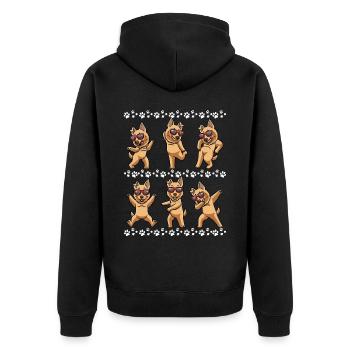 Basque Shepherd Dog Dog with Sunglasses - Unisex Premium Organic Zip Hoodie - black - Back - Nico (187cm)