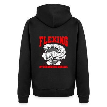 Accountant Tax Advisor Muscle - Unisex Premium Organic Zip Hoodie - black - Back - Nico (187cm)