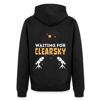 En attendant la photographie d’astronomie Clearsky - Veste à capuche bio Premium Unisexe - noir - Dos - Nico (187cm)