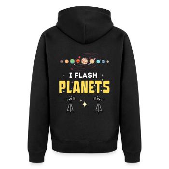 I Flash Planeten Clearsky Astronomie Fotografie - Unisex Premium Bio Zip Hoodie - Schwarz - Hinten - Nico (187cm)
