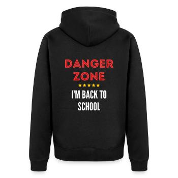 Danger Zone I'm Back to School - Veste à capuche bio Premium Unisexe - noir - Dos - Nico (187cm)