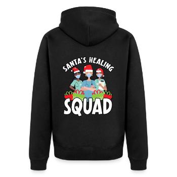 Santa's Healing Squad Nurse Christmas - Unisex Premium Organic Zip Hoodie - black - Back - Nico (187cm)