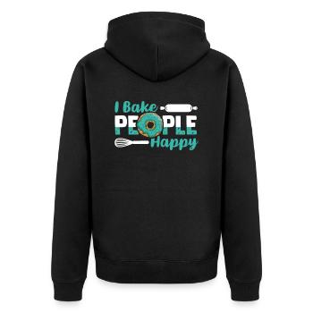 Je fais cuire des gens heureux Chef pâtissier Hobby Baker Baker Bakery - Veste à capuche bio Premium Unisexe - noir - Dos - Nico (187cm)