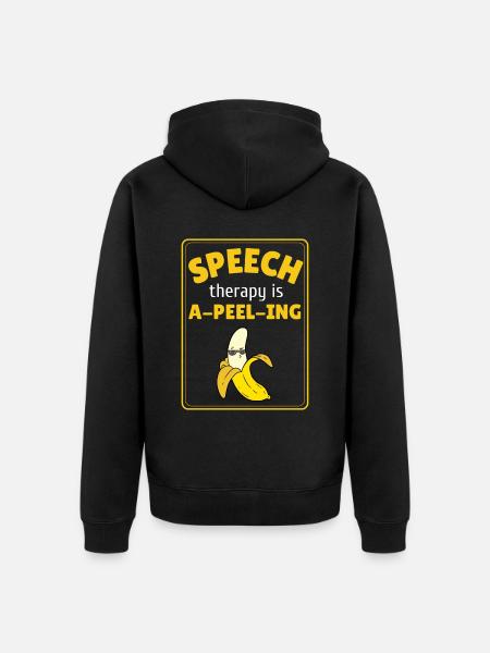 Logopädie Banane Sprachpathologie - Unisex Premium Bio Zip Hoodie - Schwarz