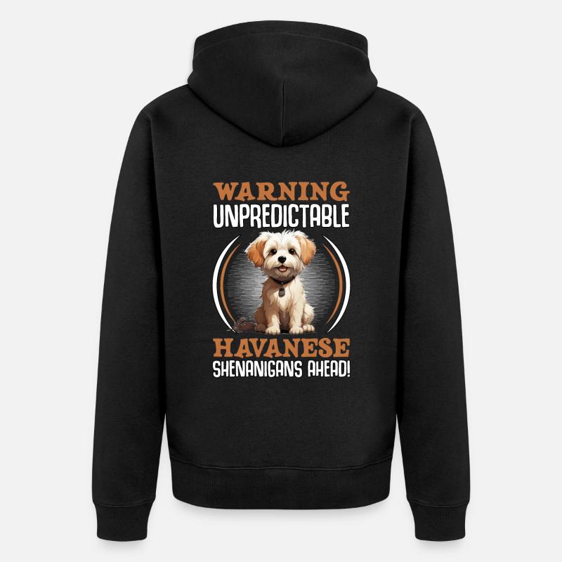 Warning unpredictable Havanese Shenanigans ahead - Unisex Premium Bio Zip Hoodie - Schwarz