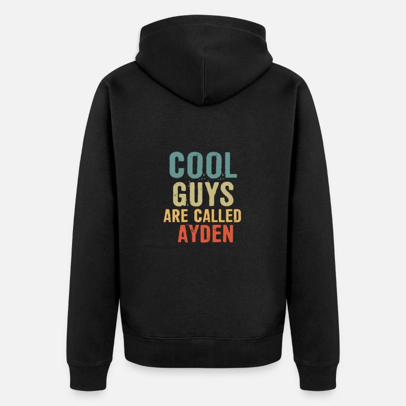 Les mecs cool s’appellent Ayden - Veste à capuche bio Premium Unisexe - noir