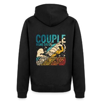 Construction Construction Site Construction Worker Building Family Roof - Unisex Premium Organic Zip Hoodie - black - Back - Nico (187cm)
