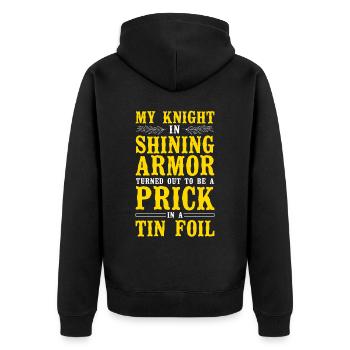Happy Divorce Party My Knight In - Unisex Premium Bio Zip Hoodie - Schwarz - Hinten - Nico (187cm)