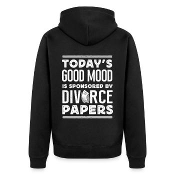 Happy Divorce Party Today's Good - Unisex Premium Bio Zip Hoodie - Schwarz - Hinten - Nico (187cm)
