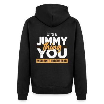 C’est une chose Jimmy - Veste à capuche bio Premium Unisexe - noir - Dos - Nico (187cm)