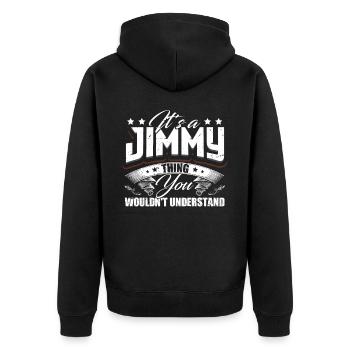C’est un truc de Jimmy - Veste à capuche bio Premium Unisexe - noir - Dos - Nico (187cm)