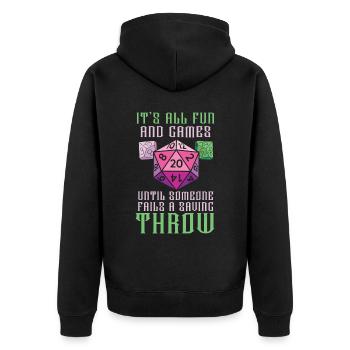 Role Playing Game Video Game Player Gamer Gaming - Unisex Premium Organic Zip Hoodie - black - Back - Nico (187cm)