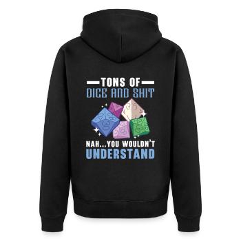 Role Playing Game Video Game Player Gamer Gaming - Unisex Premium Organic Zip Hoodie - black - Back - Nico (187cm)