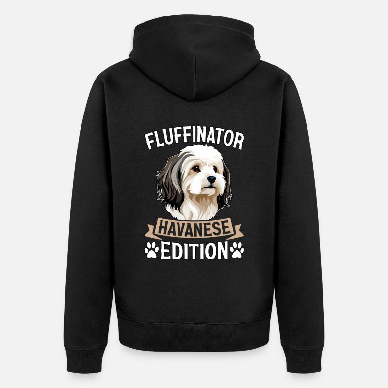 Fluffinator Havanese Edition - Unisex Premium Bio Zip Hoodie - Schwarz