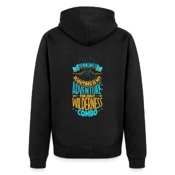 Jesus Helps the Boy Scout - Unisex Premium Organic Zip Hoodie - black - Back - Nico (187cm)