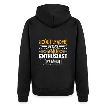 Knot Expert - Scout Supervisor - Unisex Premium Organic Zip Hoodie - black - Back - Nico (187cm)