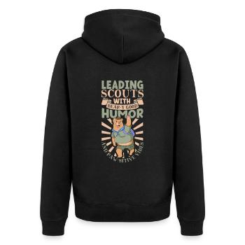 Bär - Bärenstarker Humor bei den Pfadfindern - Unisex Premium Bio Zip Hoodie - Schwarz - Hinten - Nico (187cm)