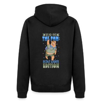Bear - Scout Instructor - Unisex Premium Organic Zip Hoodie - black - Back - Nico (187cm)