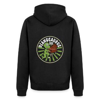 Pianosaurus Rex - TREX au piano - Veste à capuche bio Premium Unisexe - noir - Dos - Nico (187cm)